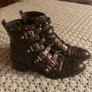 Black Studded Booties